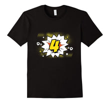 4th Birthday T-Shirt Boy Girl Comics 4 Party Fun Cartoon Tee