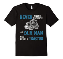 Mens Tractor Grandpa Farm Never Underestimate an Old Man Tshirt