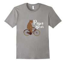 Mens Papa Bear on a Bicycle T-Shirt - Tee for Cycling Dad Father