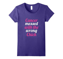 Cancer Messed With the Wrong Chick WOMENS Breast Cancer Tee