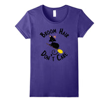 Halloween T-Shirt Messy Broom Hair Don't Care Shirt