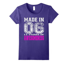 11th Birthday Gift Shirt 11 Years of Awesomeness Made in 06