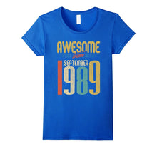 Awesome Since September 1989 T-Shirt Funny 28th Birthday Tee