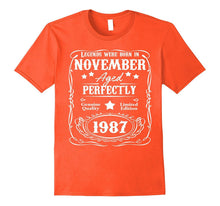 30th Birthday Shirt Legends Were Born November 1987 T-Shirt