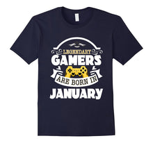 Funny Video Game T Shirt Legendary Gamers January Bday Tee