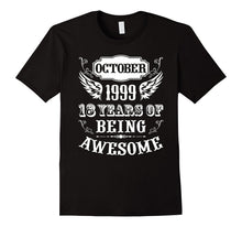 18th Birthday Shirts Gifts Age 18 Years Old October 1999 Tee