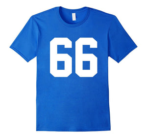 #66 Team Sports Jersey Number Front & Back Player / Fan Tee