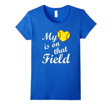 My Heart Is on That Softball Field Cute T Shirt for Mom Dad