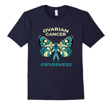 Ovarian Cancer Awareness Butterfly Teal Ribbon T-Shirt