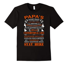 Men's Funny Grandpa Gift: Papa's House Rules T-Shirt