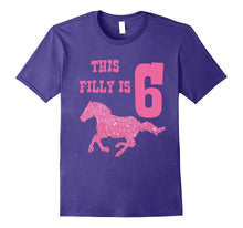 Kids 6th Birthday Horse Bling T-Shirt for 6 Year Old Girls
