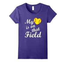 My Heart Is on That Softball Field Cute T Shirt for Mom Dad