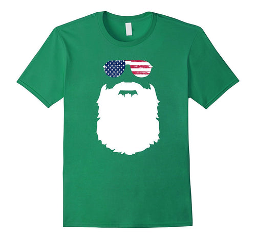 'Merica Sunglasses & Beard Patriotic T-Shirt American Pride