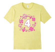 Cute Clover Hearts 4th Birthday T-Shirt Pink Flower Art Gift