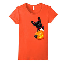 Cute Evil Dog With Pumpkin Funny Halloween T Shirt