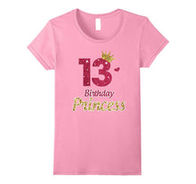 13th Birthday Girl T-Shirt Princess Crown - Gifts Childrens