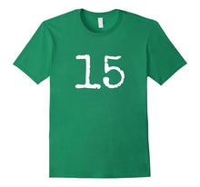 Number 15 T-Shirt Bright Colors for Kids & Adults
