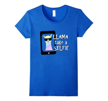 Llama Take a Selfie T-Shirt Funny Animal Tee Kids Women Men