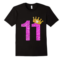 11th Birthday Girl Shirt Princess Crown Pink