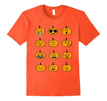 Pumpkin Emoji Faces Tshirt for Halloween