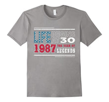 30th Birthday T-Shirt Born in 1987 Life Begins at 30