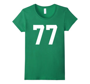 #77 Team Sports Jersey Number Front & Back Player / Fan Tee