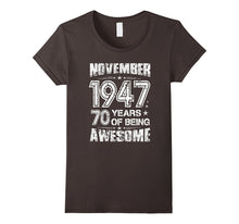 November 1947, 70 Years Old T Shirt. 70th Birthday Gift