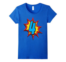 4th Birthday Superhero Kids Gift Cartoon Comic T-Shirts