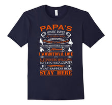 Men's Funny Grandpa Gift: Papa's House Rules T-Shirt