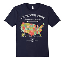 National Park Map Vintage T Shirt - All 59 National Parks