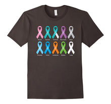 Colored Awareness Ribbons T-Shirt for Various Cancers