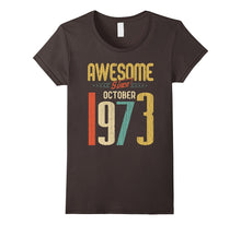 Awesome Since October 1973 T-Shirt Funny 44th Birthday Tee