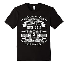 5th Birthday Gift T-Shirt Awesome Since 2012 Tee 5 Yr Olds