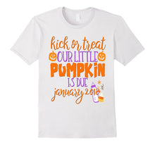 Halloween Pregnancy Shirt Kick or Treat Due January 2018