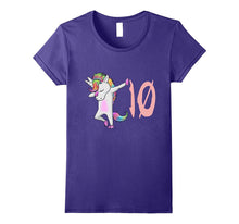Tenth 10th Birthday Unicorn Dab Tshirt