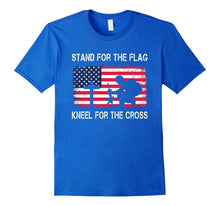 Stand for the Flag Kneel for the Cross T-Shirt Veteran Gift