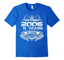 11th Birthday Gift 11 Year Old Bday September 2006 T Shirt