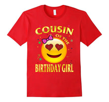 Cousin of the Birthday Girl Emoji T-Shirt Gift for Cousin