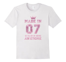 10th Birthday Gift Made in 2007 Awesome Pink T-Shirt