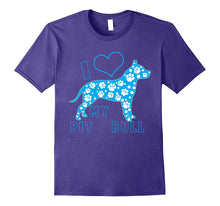 Cute I Love My Pit Bull Dog Birthday T Shirt Gift