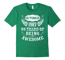 October 1987 30th Birthday Age of 30 Years Old T-Shirt Funny