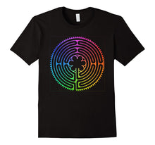 Labyrinth T-Shirt - Rainbow Chartres Labyrinth Maze Yoga Tee