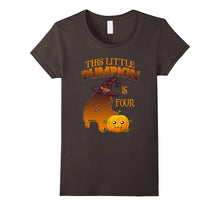 4 Years Old 4th Birthday Tshirt - Halloween Little Pumpkin