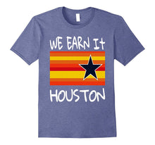 Houston Baseball T-Shirt Throwback Astro Stripe WE EARN IT