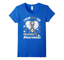I Wear Gray for Diabetes Awareness T-Shirt, Grey Ribbon