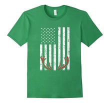 Deer Antlers American Flag USA Hunting Fishing T Shirt