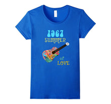 1967 Summer of Love Hippie Peacock Guitar T-Shirt