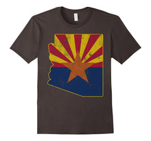Cool Vintage Distressed Arizona State Outline Flag Shirt