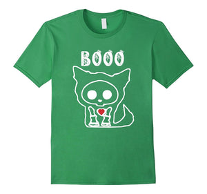 "BOO" Cute Adorable Dog Ghost Skeleton Halloween Kids Shirt