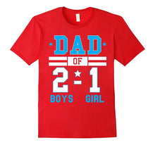 Men's Dad of Two Boys and One Girl Football Score Style Shirt